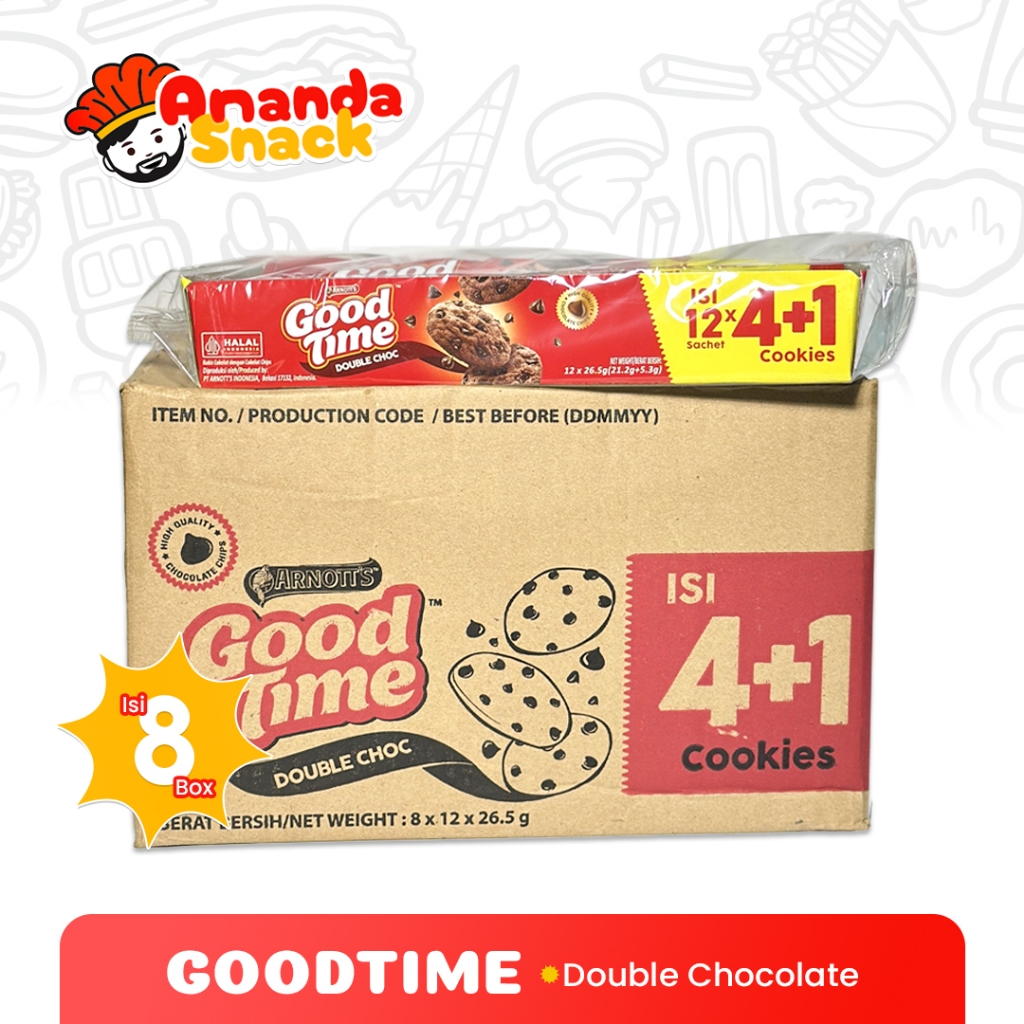 

1 DUS GOODTIME - Biskuit/Cookies Double Chocolate Isi 8 Box