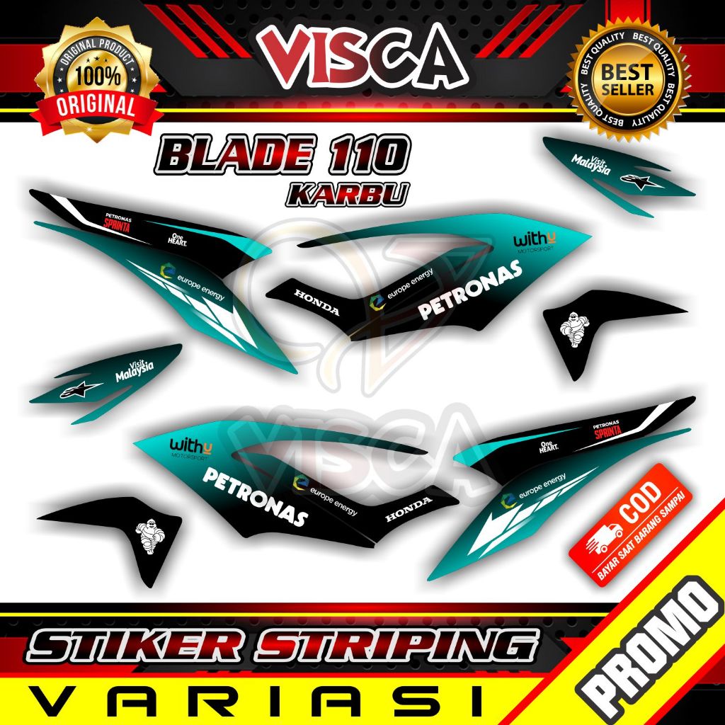 Stiker Striping Blade 110 Variasi Petronas