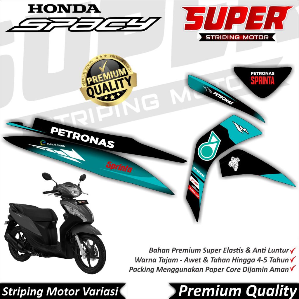 Stiker Spacy Anti Luntur keren Striping SPACY Striping Honda Spacy Petronas