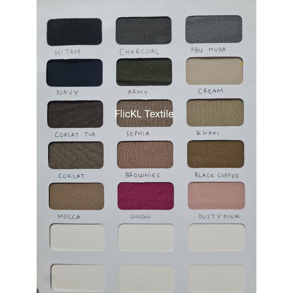 Kain Twill Scotch Bahan Twill Stretch Chino Melar Katun Ukuran 70CM