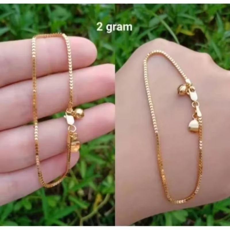 Gelang Titanium Viral Rantai Itali Emas 24K