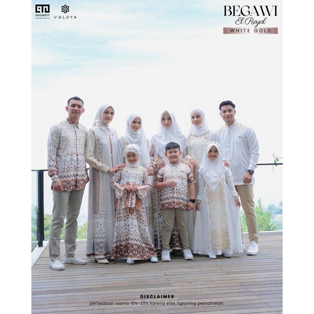 [PRE ORDER] Sarimbit Idul Fitri 2025 Begawi ElRoyal by Valdya Ahzarayy Gamis Koko Hijab Mamatwin