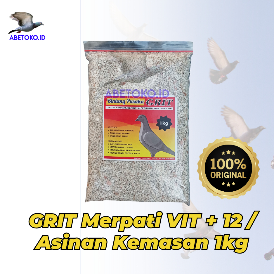 GRIT Merpati Pakan Pendamping / Asinan Kerang Mineral Kulit Cangkang Telur - abetoko.id
