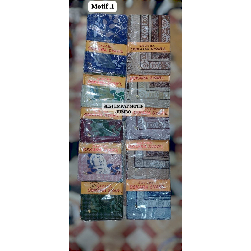 Segi empat motif | segi empat syari | segi empat azara jumbo | segi empat jumbo motif | jilbab jumbo