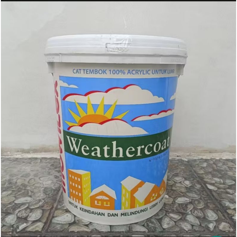 CAT TEMBOK EXTERIOR MOWILEX WEATHERCOAT  WARNA STANDAR / ABU ABU 20 PAIL