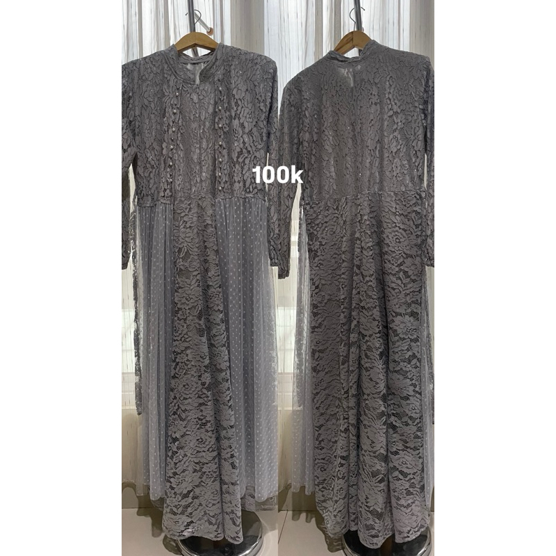 kebaya gamis abu abu