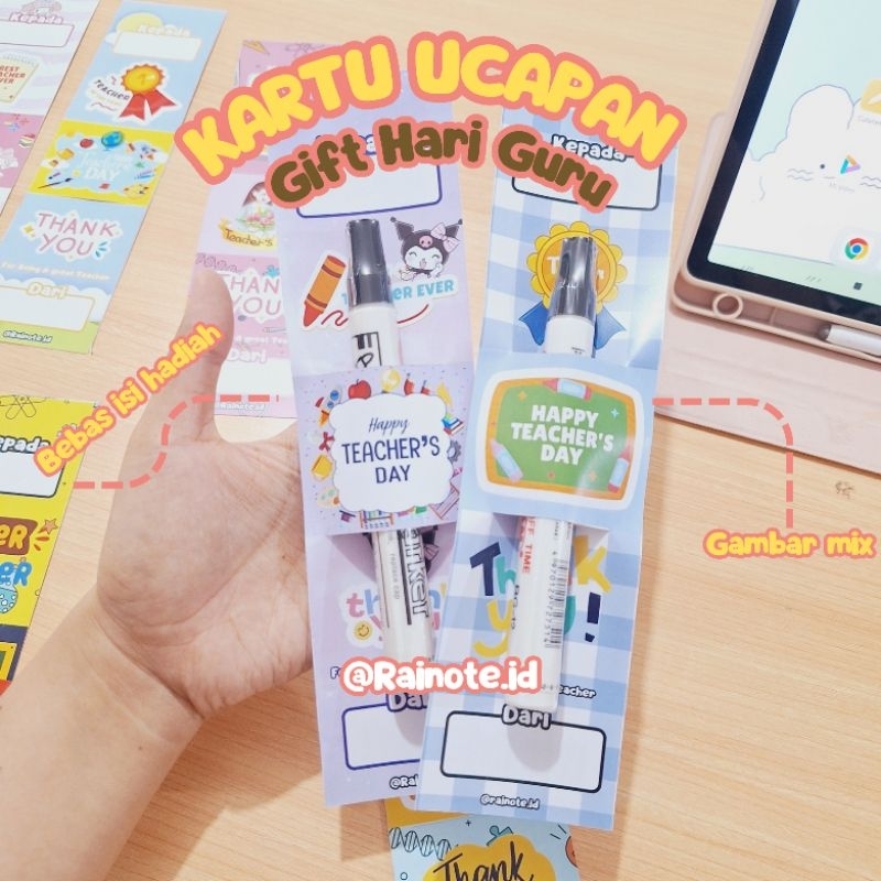 

isi 10pcs kartu ucapan gift hari guru kado guru