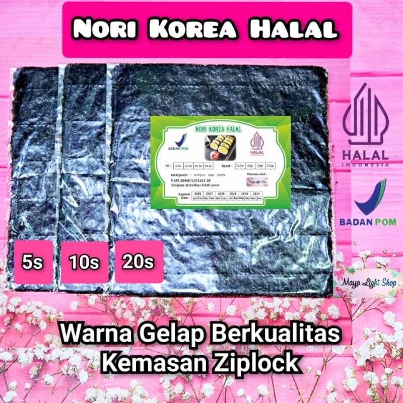 

nori sushi nori korea isi 5 10 20 halal kulit sushi kimbap gimbap bento seaweed halal termurah