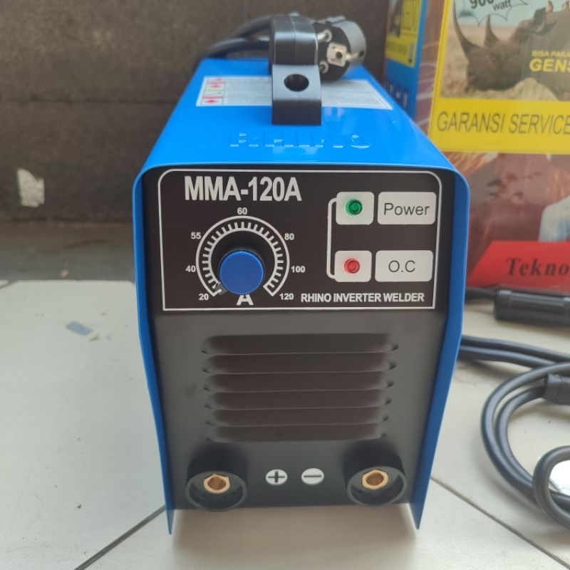 Mesin las RHINO MMA 120A trafo las 900 watt