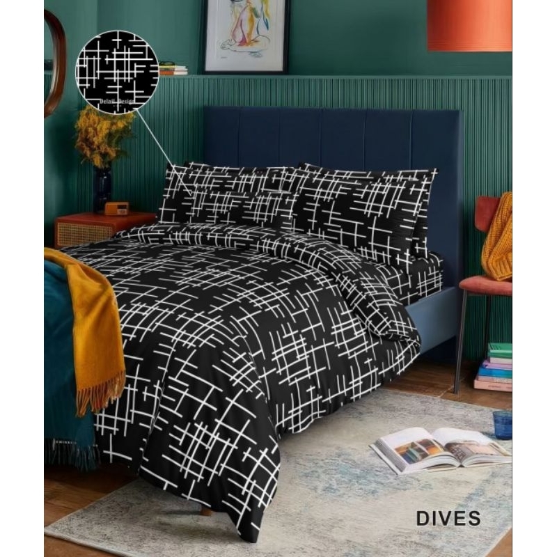 Sprei Aesthetic Homade warna hitam Ukuran 180 × 200 Sprei 160x200 120x200 90x200x20 murah