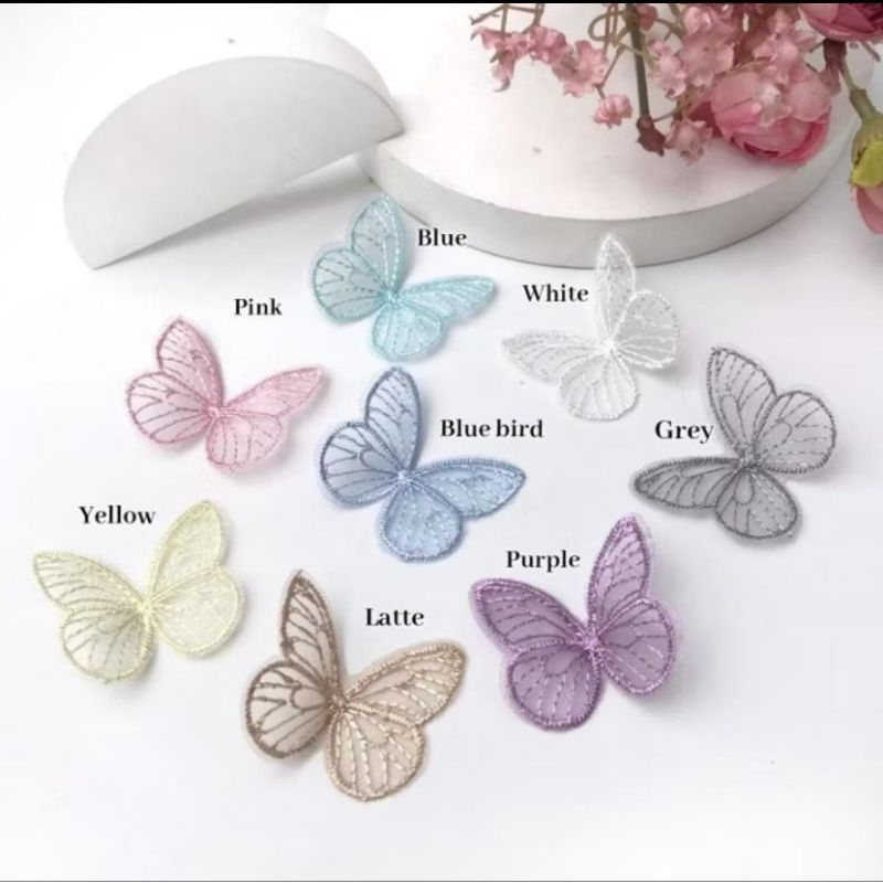 KUPU KUPU RENDA/APLIKASI KUPU KUPU /APLIKASI KUPU ANEKA WARNA