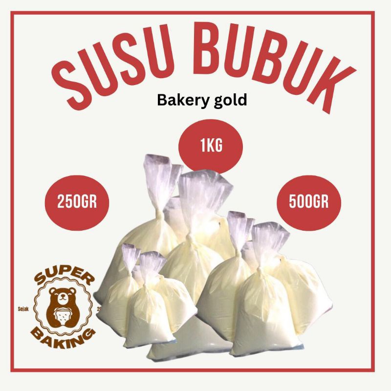 

Susu Bubuk BAKERSGOLD Repack 1kg,500gr,250gr, cocok untuk aneka kue dan cake