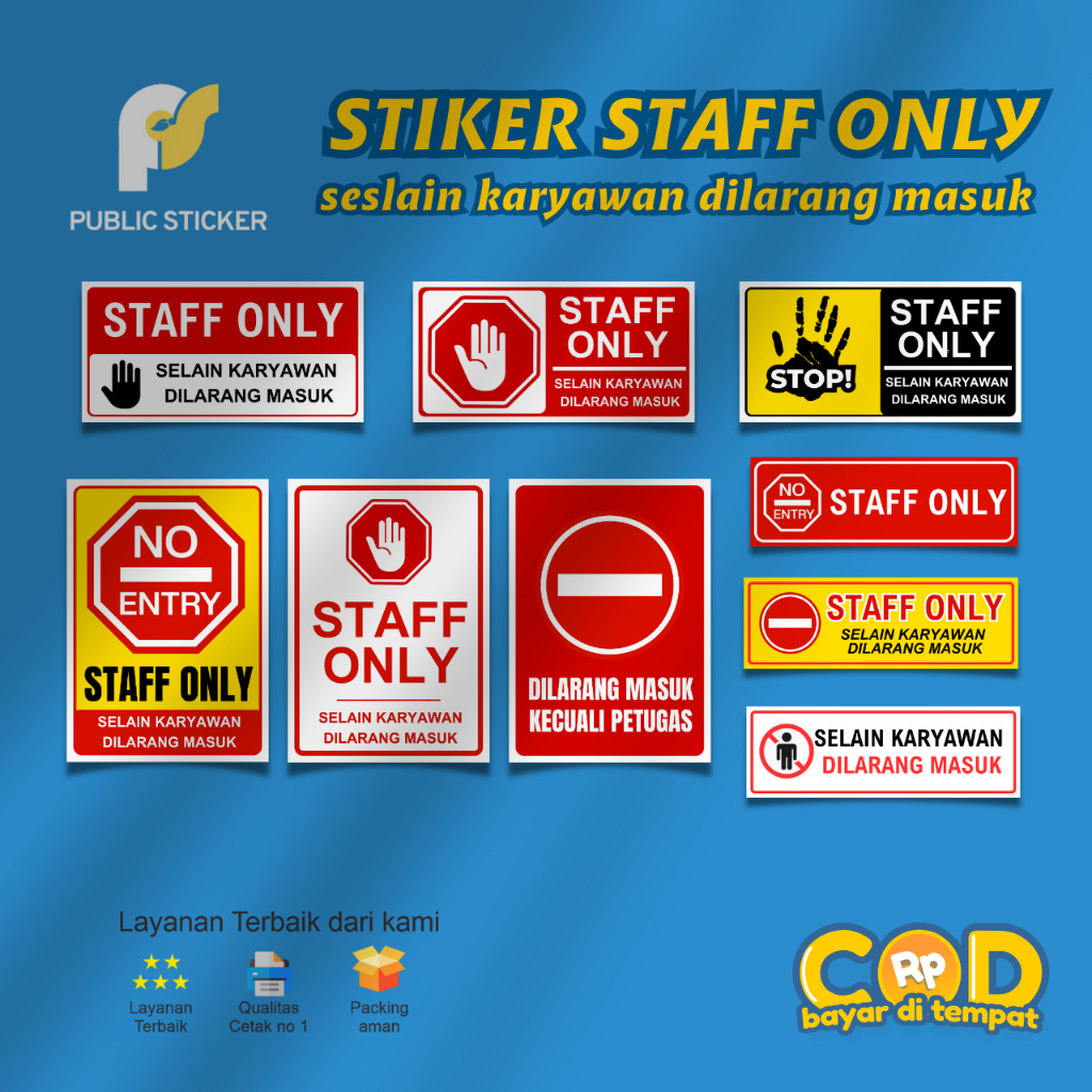 Sticker Dilarang Masuk / Stiker Dilarang Masuk / Dilarang Masuk Stiker