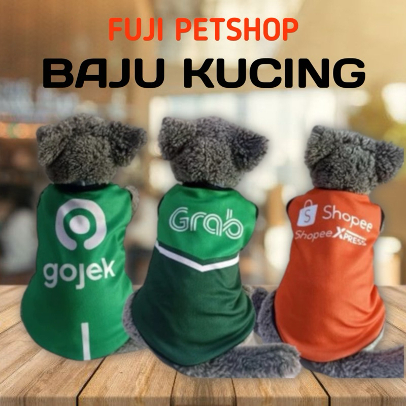 Baju Kucing Lucu Murah KURIR Grab | Gojek | Shopee