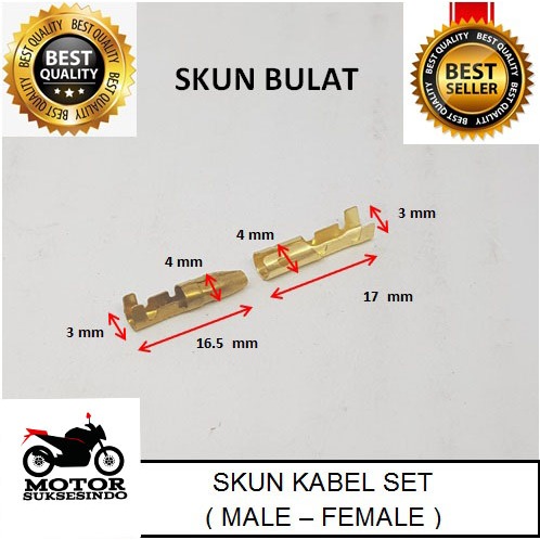 SKUN KABEL SET JANTAN + BETINA WIRE CONNECTOR KONEKTOR MALE + FEMALE MODEL BULAT