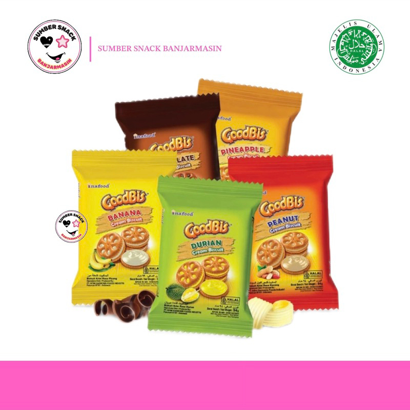 

Inafood Goodbis Cream Biscuit (5 Varian Rasa) (94g)