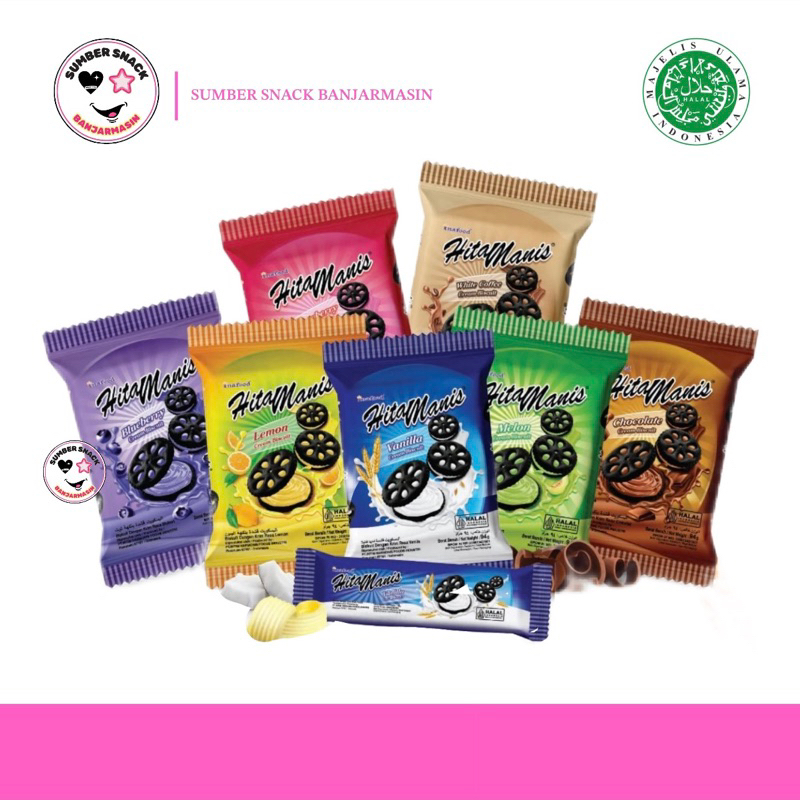 

Inafood Hitamanis Cream Biscuit (7 Varian Rasa) (94g)