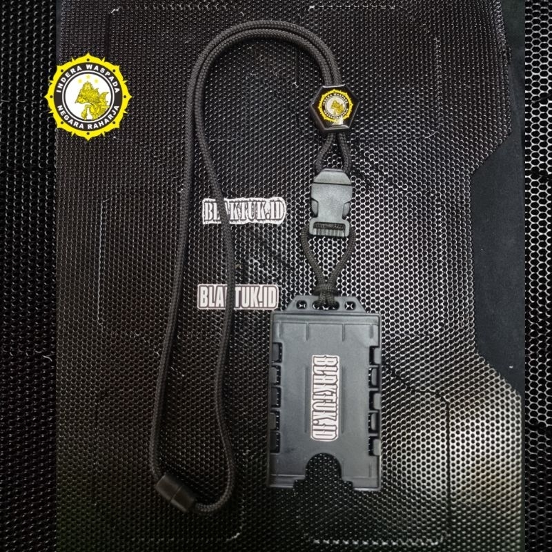 

Lanyard tactical holder id card Slide exagonal logo INTEL WAYANG intelkam