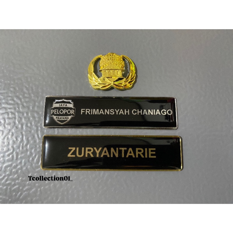 Papan Nama Dada Plus Pin Korpri Nama Dada Kuningan Pin Korpri Nama Dada Silver Pin Korpri