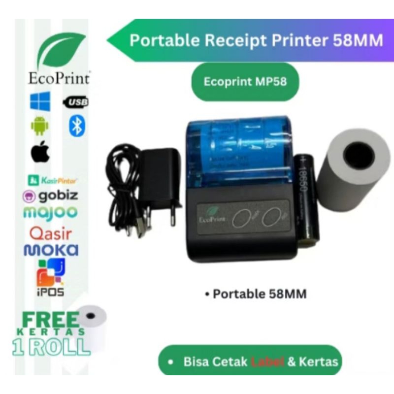 Printer Thermal Bluetooth Portable Struk