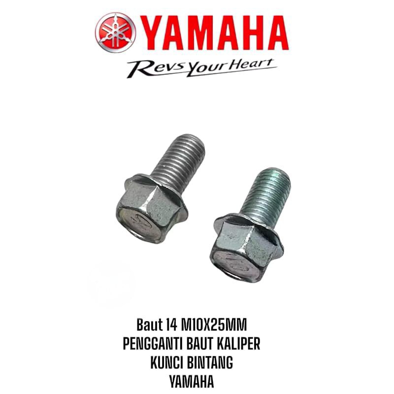 BAUT 14 M10X25 BAUT PENGGANTI BREKT KALIPER CAKRAM YAMAHA MIO SMILE SPORTI N MAX NEW JUPITER