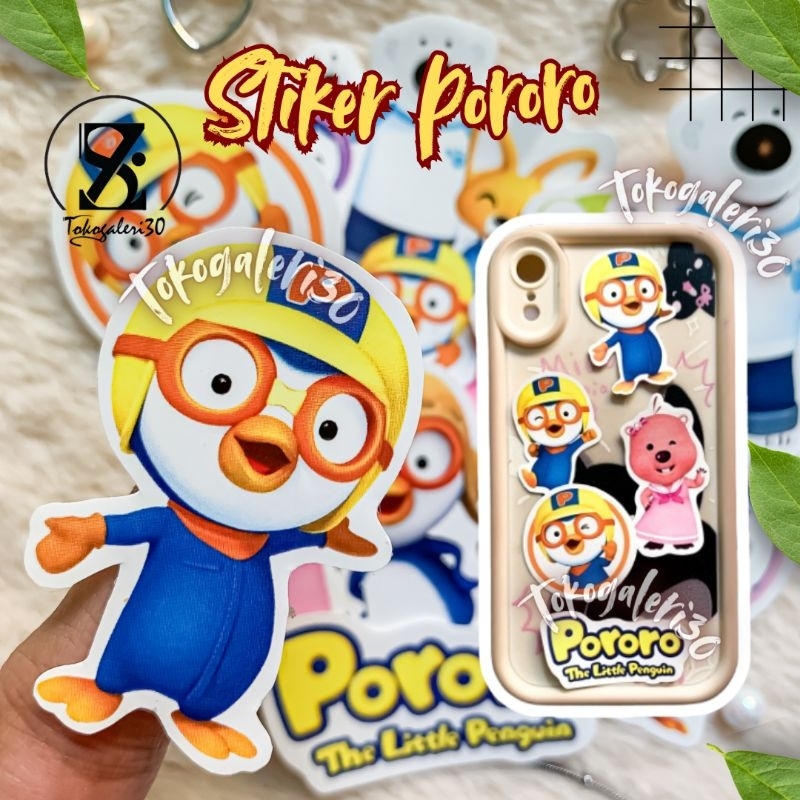 

11 PCS Stiker Pororo Sticker Karakter Vinly Anti Air Perekat Waterproof untuk Laptop Binder Tumbrl