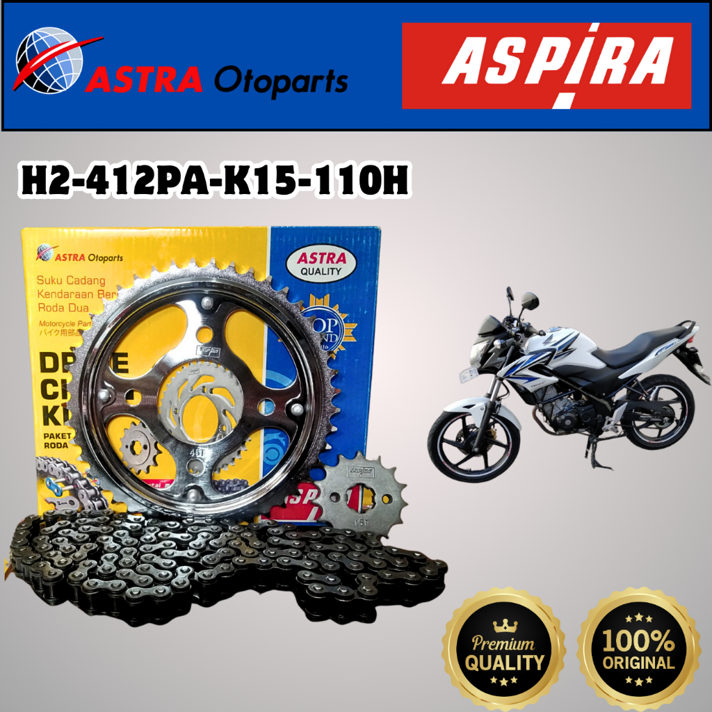 GIR SET MOTOR CB 150 R LAMA BOHLAM 2012 - 2015 , CB 150R OLD ASPIRA K15 GIR DEPAN BELAKANG + RANTAI
