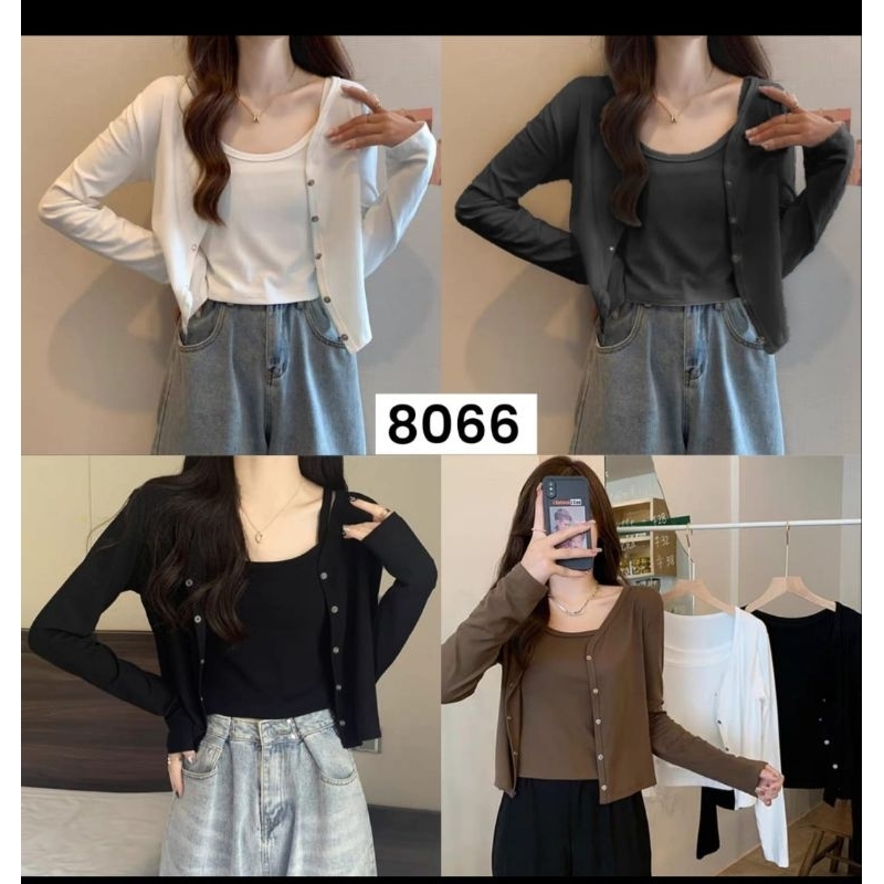 kaos panjang mona terbaru/cardigan  plus inner/kaos/croptop  panjang