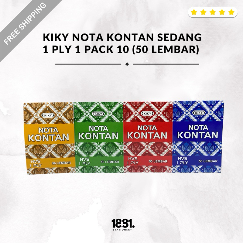 

Kiky Nota Kontan Sedang Hvs 1 Ply | Nota Kontan Kiky 50 Lembar | Kiky Nota Kontan HVS 1 Pack 10