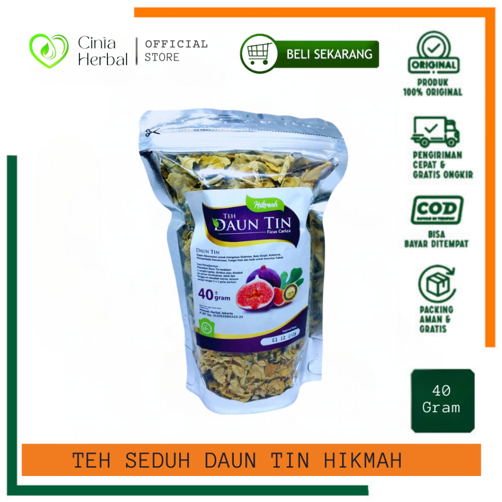 

Teh Curah Daun Tin Hikmah I Teh Seduh Herbal Daun Tin Kering 40 gram