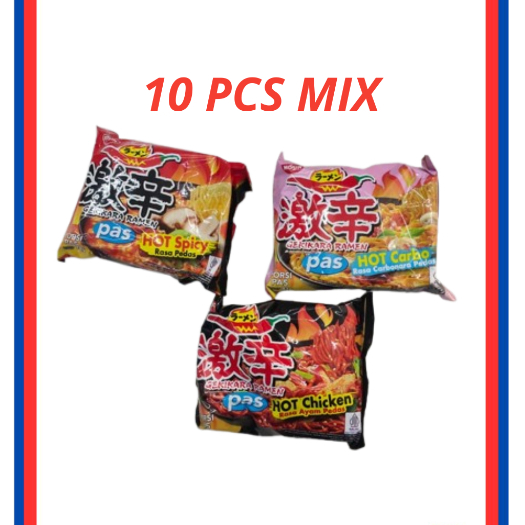 

10 PCS Mie Gekikara Ramen PAS HOT CHICKEN/ HOT SPICY/ CARBONARA