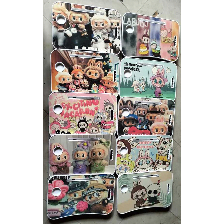 Meja Lipat Multifungsi Belajar LABUBU Hello Kitty Doraemon Spiderman Ukuran 60 x 40 x 28 cm PREMIUM 