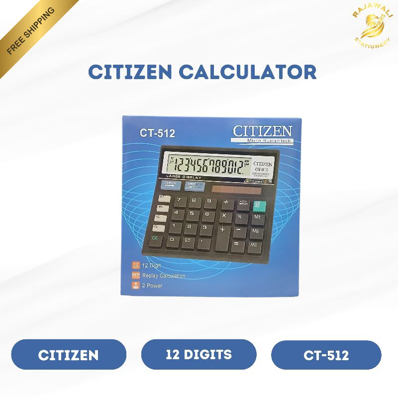 

Citizen Kalkulator Hitung | 12 Digits | CT-512
