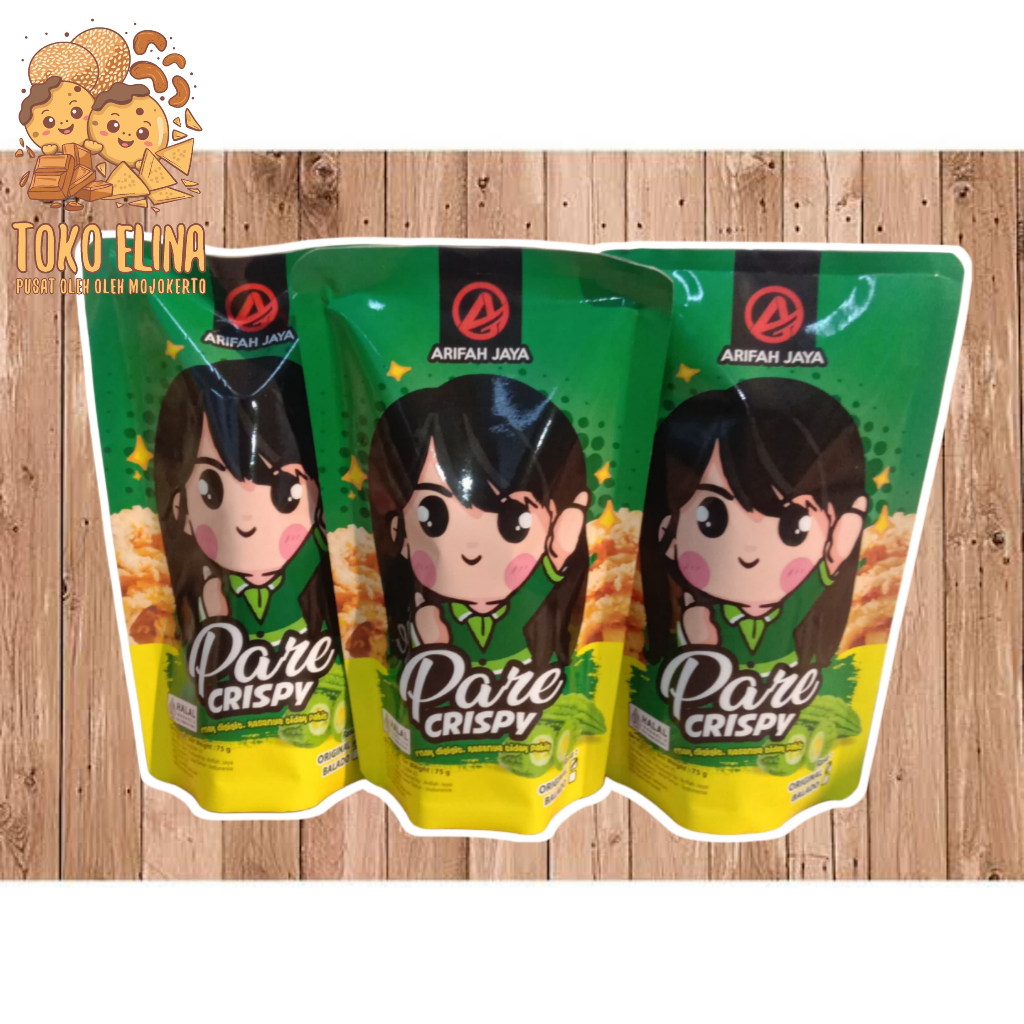 

Arifah Jaya, Pare Crispy. Berat bersih 75g