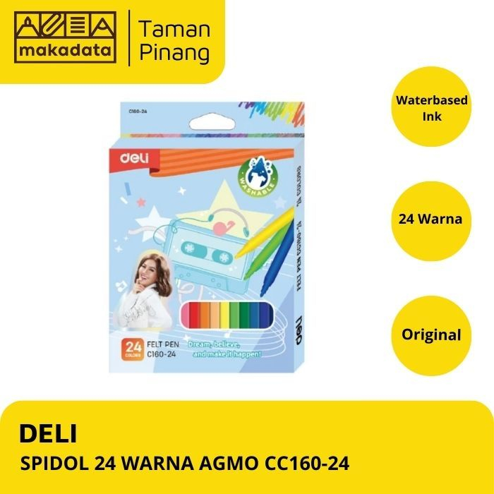 

SPIDOL / COLORING MARKER DELI AGMO ISI 24 WARNA CC160-24 (1 SET)