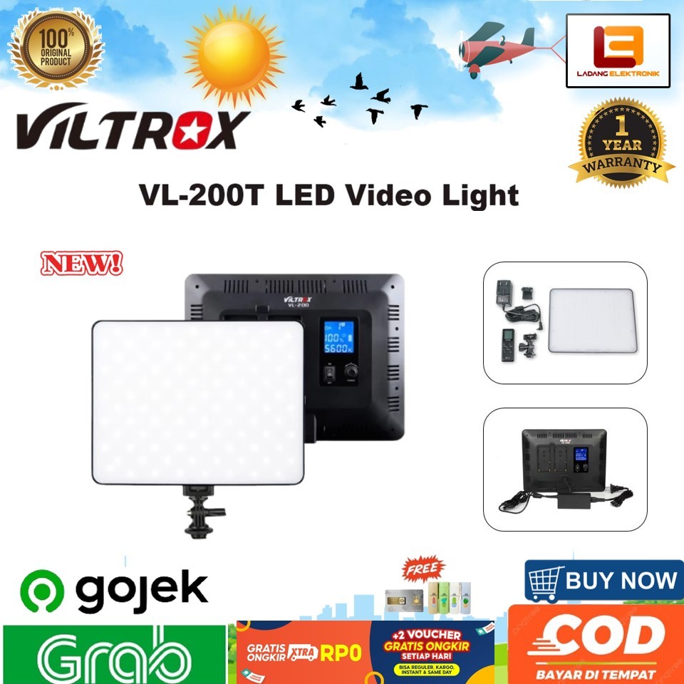 VILTROX VL-200T Lampu Studio LED Bi-color Dimmable Lighting 30W with Remote