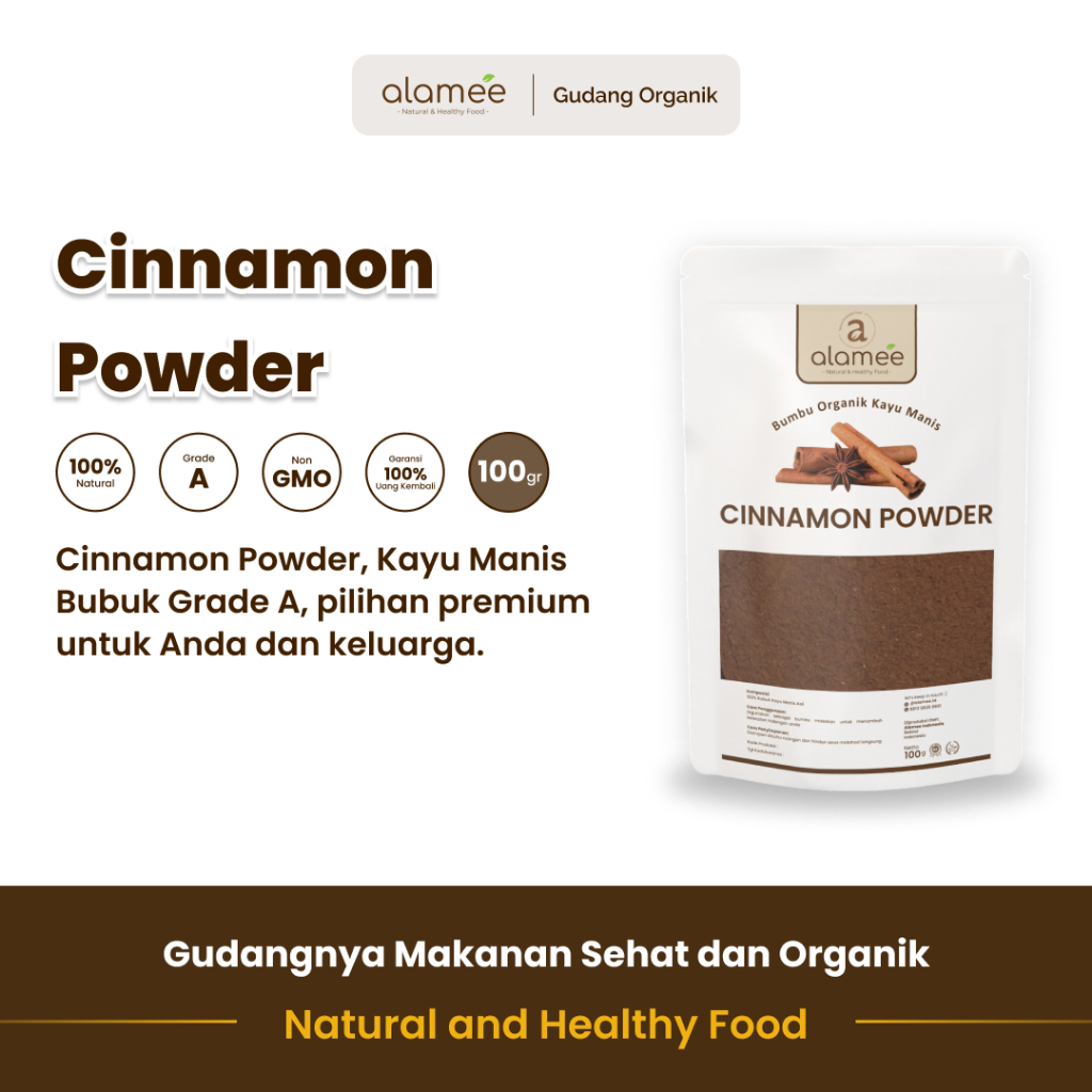 

alamee bumbu organik kayu manis 100 gram rempah hangat dari petani lokal pilihan sehat yang herbal