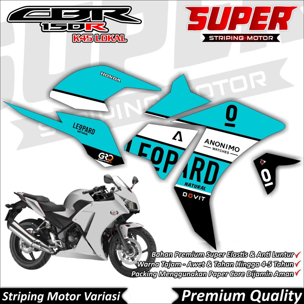 Stiker CBR K45 Lokal Anti Luntur keren Striping CBR K45 Lokal Striping Honda CBR K45 Lokal Leopard