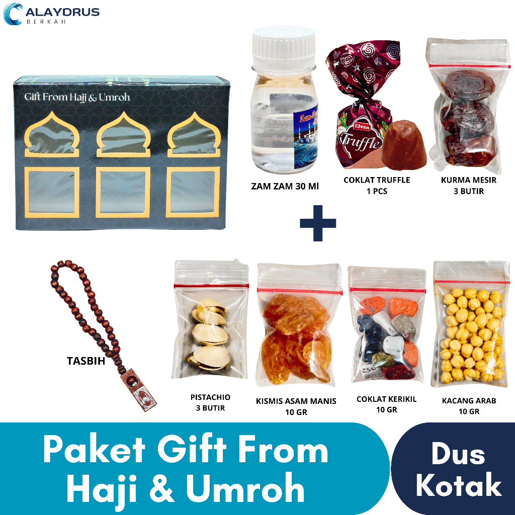 

Paket Oleh Oleh Haji dan Umroh Dus Kotak Unik Premium Lengkap Grosir Coklat Kerikil Arab Air Zamzam