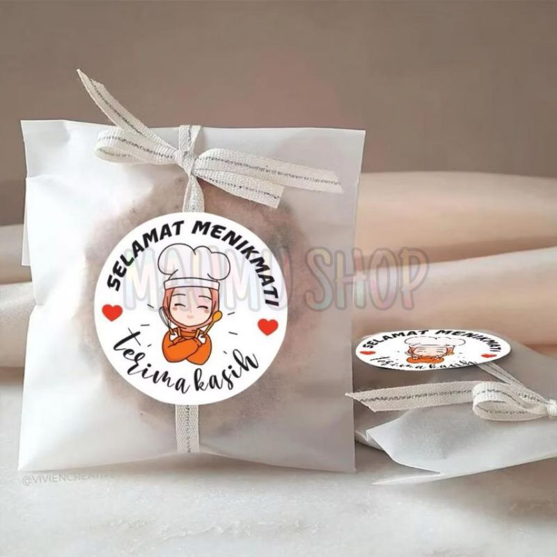 [MAUMUSHOP] 1Roll 500pcs, stiker selamat menikmati, stiker terimakasih