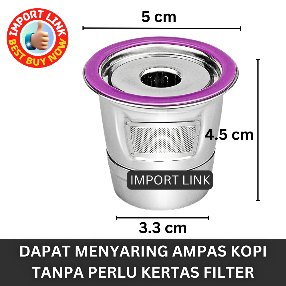 KEURIG CAPSULE STAINLESS STEEL REFILL COFFEE MAKER DRIP SARINGAN FILTER KOPI UNIVERSAL
