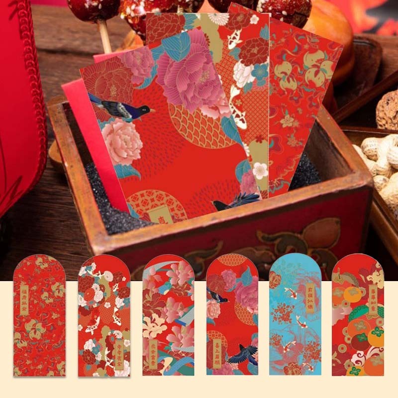 

6pcs Angpao Imut Angpao Imlek Amplop Uang Premium Money Envelope Chinese Red Envelopes Untuk Imlek Wedding/ All Occasion