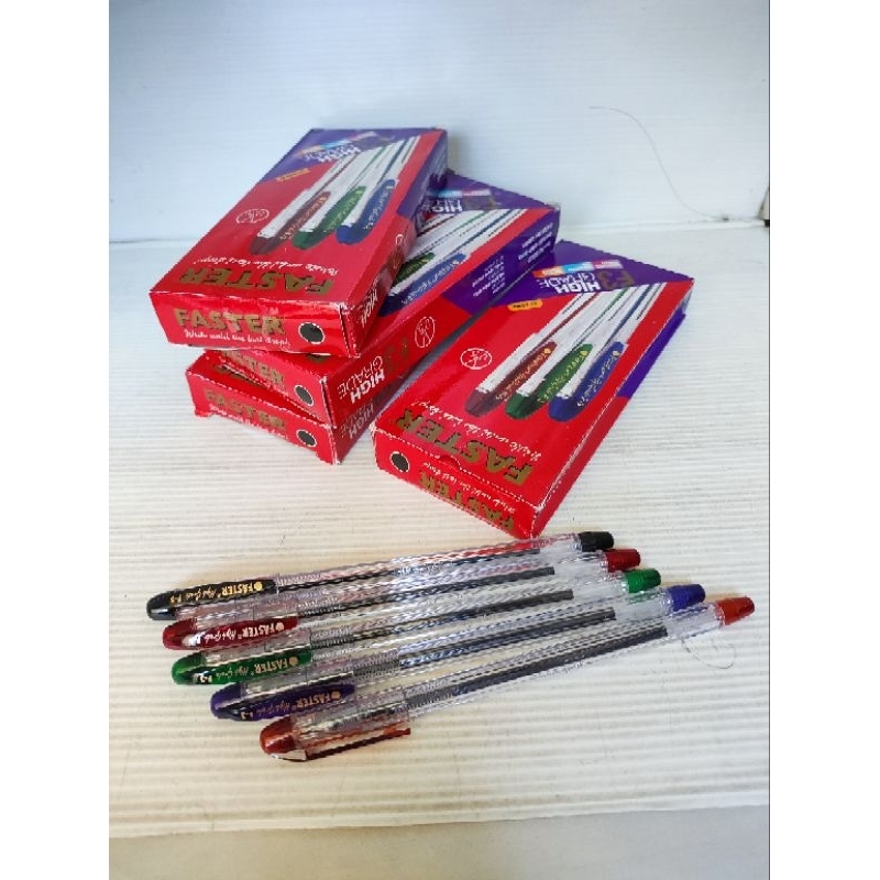 pulpen/bulpen/ballpoint/pena FASTER F6 (isi 12/1 lusin)