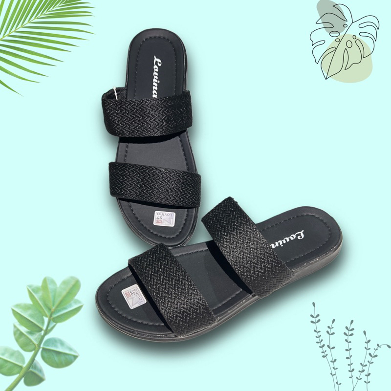 SANDAL WANITA TEPLEK RAJUT TURKI - SANDAL LOVINA TEPLEK RAJUT TURKI SELEMPANG DUA - SANDAL TURKI BAN