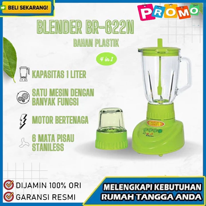 TERBARU BLENDER RINREI NASIONAL RINREI BR-622 BLENDER 6 MATA PISAU BERKUALITAS