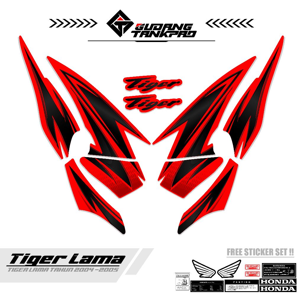 STRIPING HONDA TIGER LAMA MTF 7 / STIKER STRIPING SET TIGER OLD / STIKER POLET TIGER LAMA