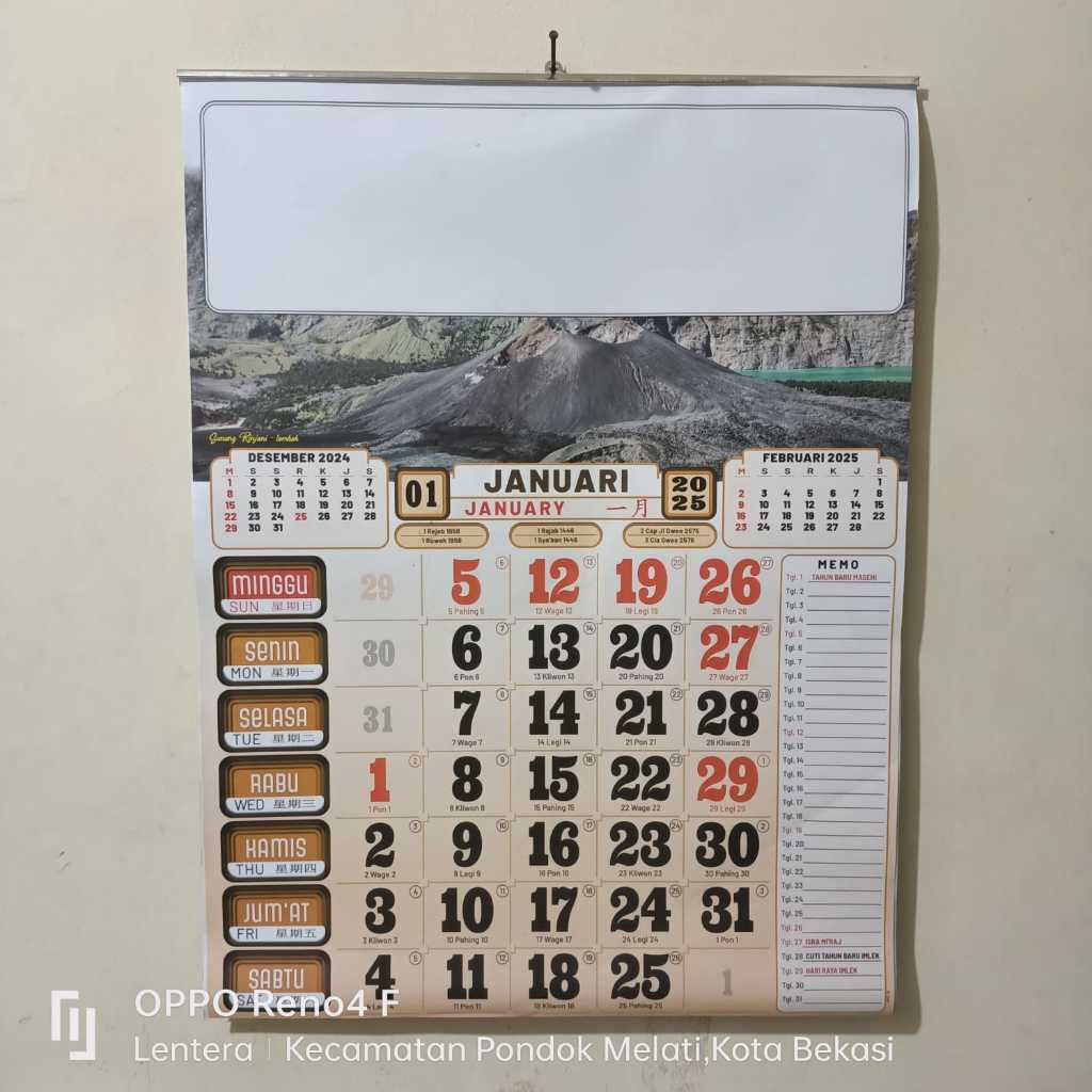 

kalender kerja jumbo warna limited edition full color 2025