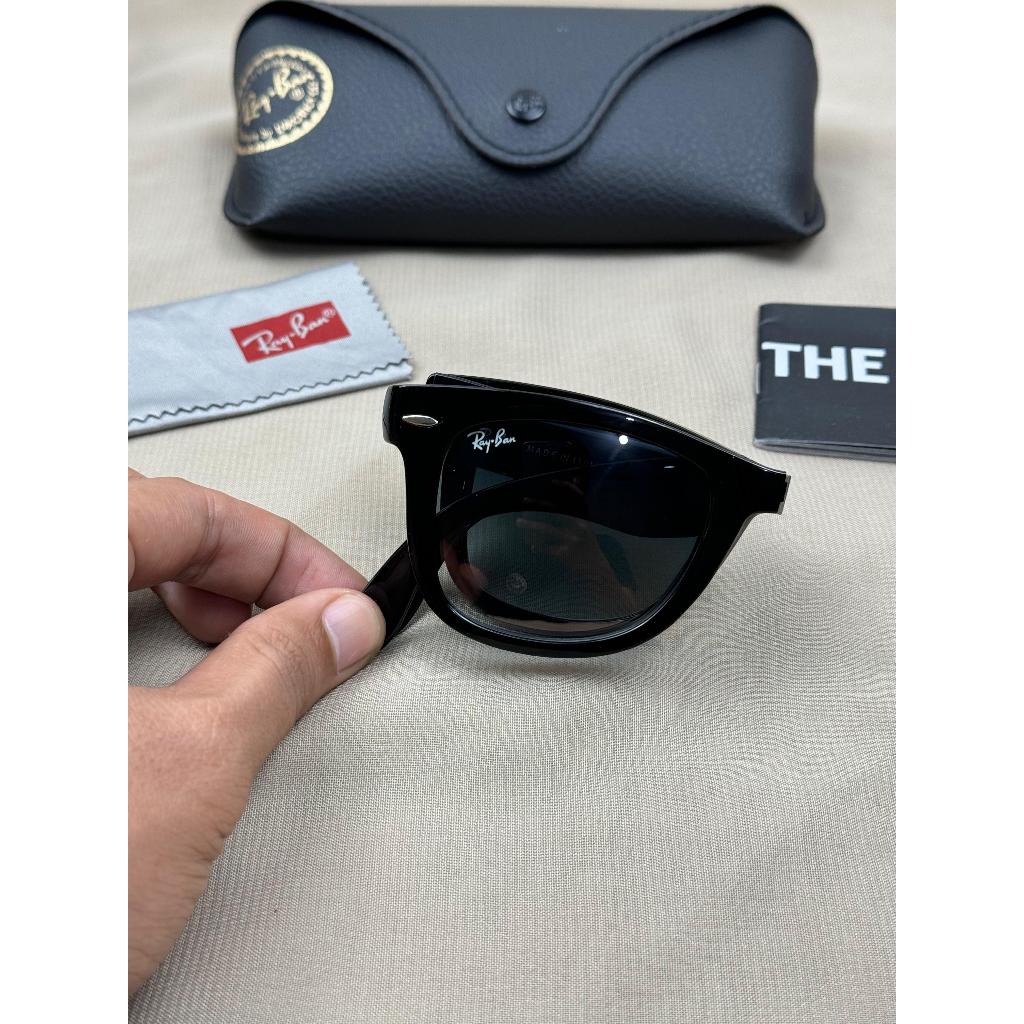 Kacamata Rayban Wayfarer Folding Black Lensa Gradasi Original Second