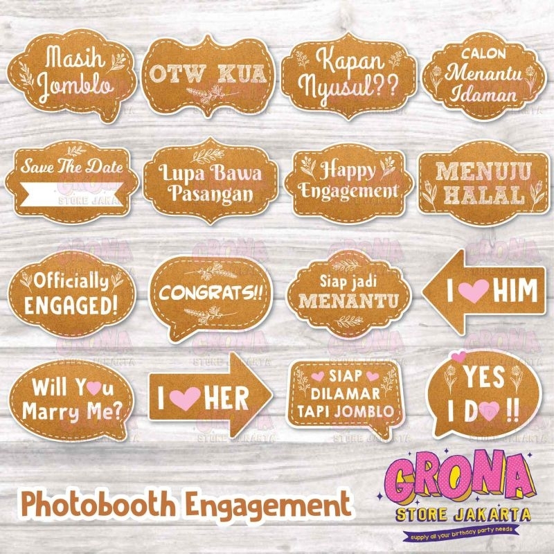 ACC Photobooth Engagement / Aksesoris Foto Tunangan / Photo Props Engagement