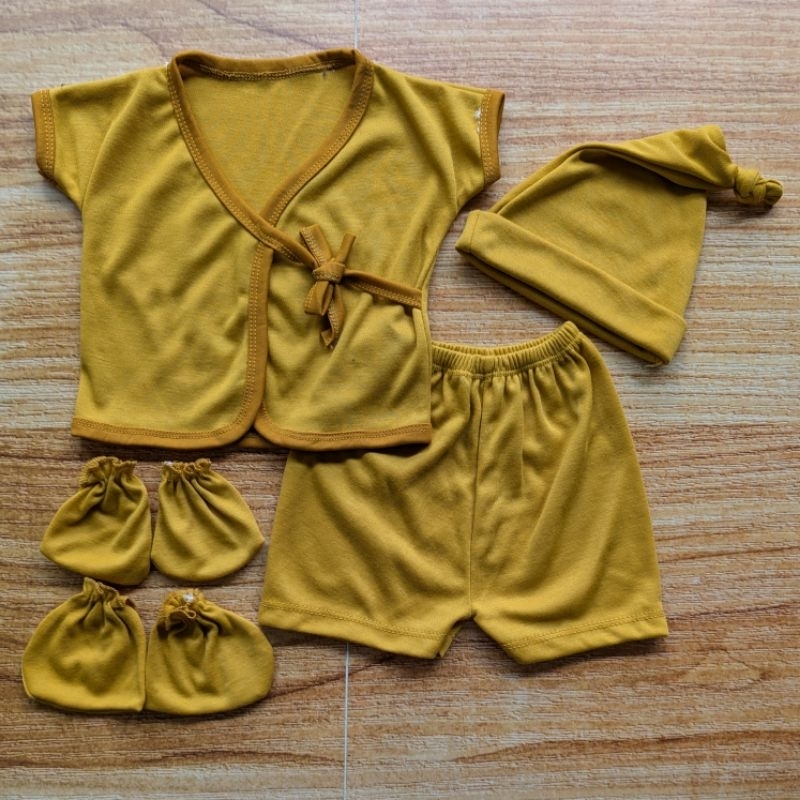 Gids Baby Setelan Kimono Bayi Baju Pendek Newborn Tanpa Kancing Depan Topi Sarung Tangan Kaki